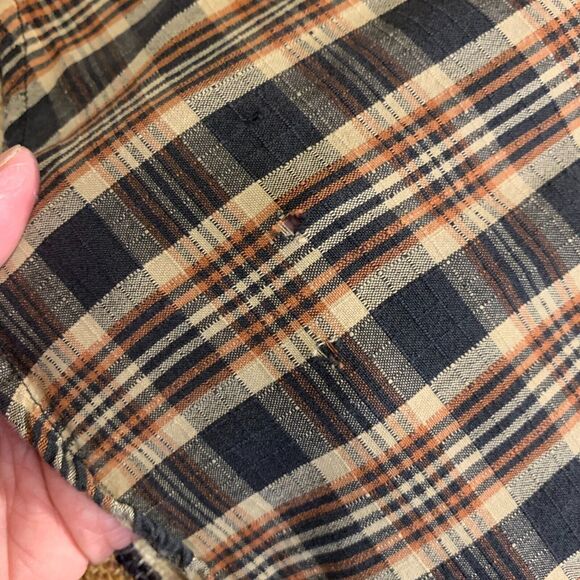 Harley Davidson Plaid Button Front Shirt Grunge 90s Mens Oversized 2XL Flawed - Picture 6 of 8